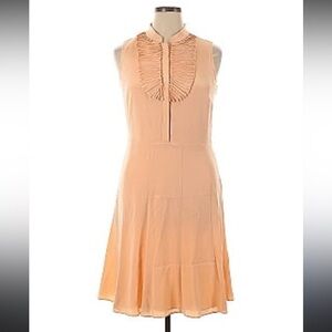 Paperwhite VTG Premium Peach/Pink Sleeveless Dress w/Pleated Design-size 10